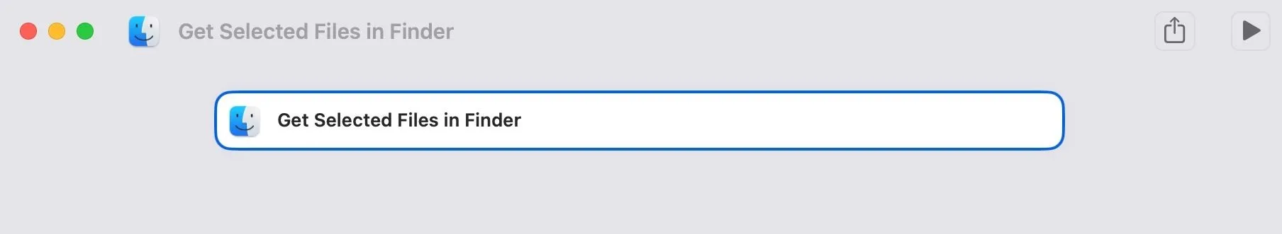 Thêm tác vụ Get Selected Files in Finder vào trình chỉnh sửa Phím tắt trên Mac.