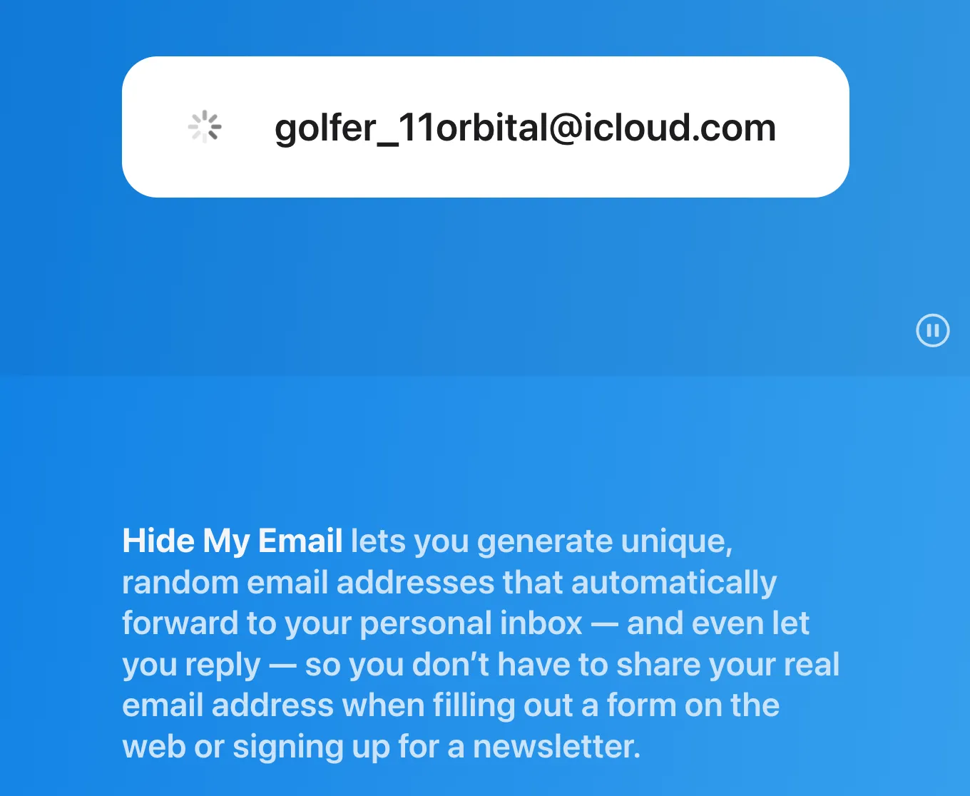 Thông tin về tính năng Ẩn Email Của Tôi trên trang web Apple, hiển thị cách nó hoạt động.