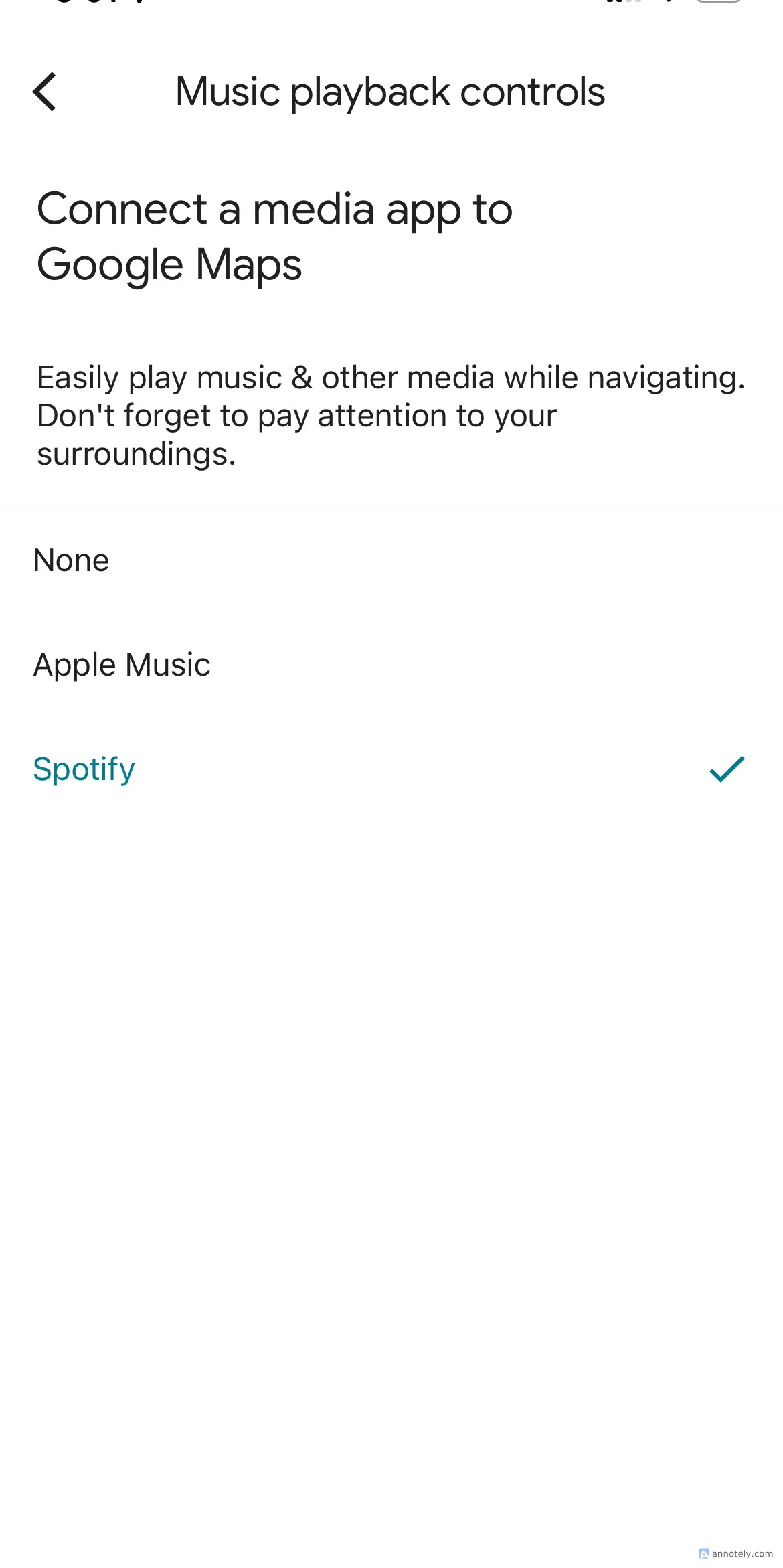 Tích hợp các ứng dụng nghe nhạc bên thứ ba với Google Maps