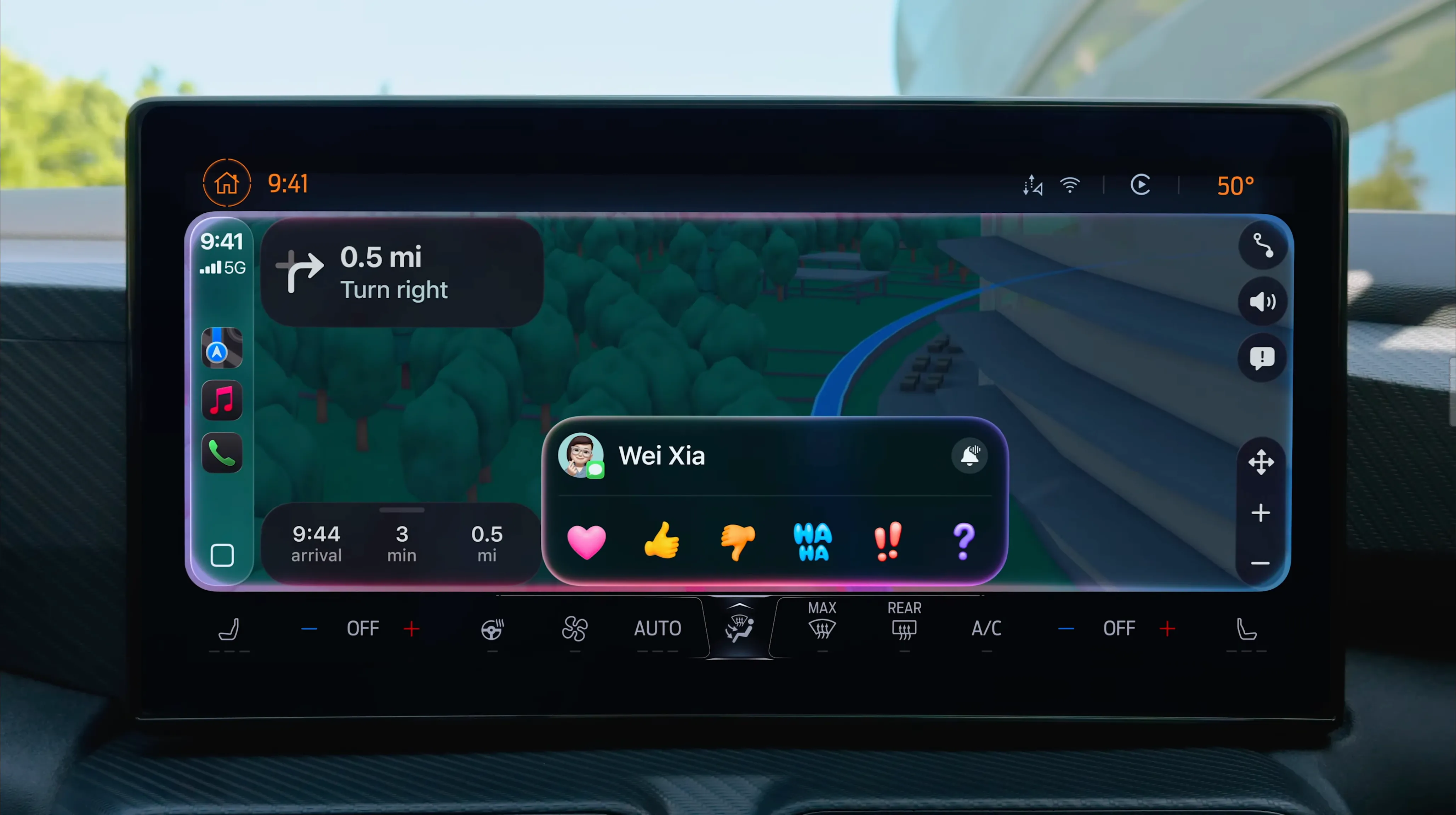Tính năng Tapbacks trong CarPlay của iOS 26 cho phép phản hồi nhanh tin nhắn