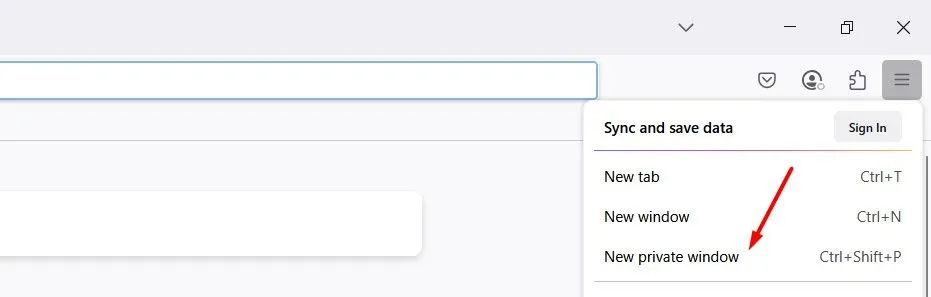 Tùy chọn &quot;Cửa sổ riêng tư mới&quot; trong Firefox