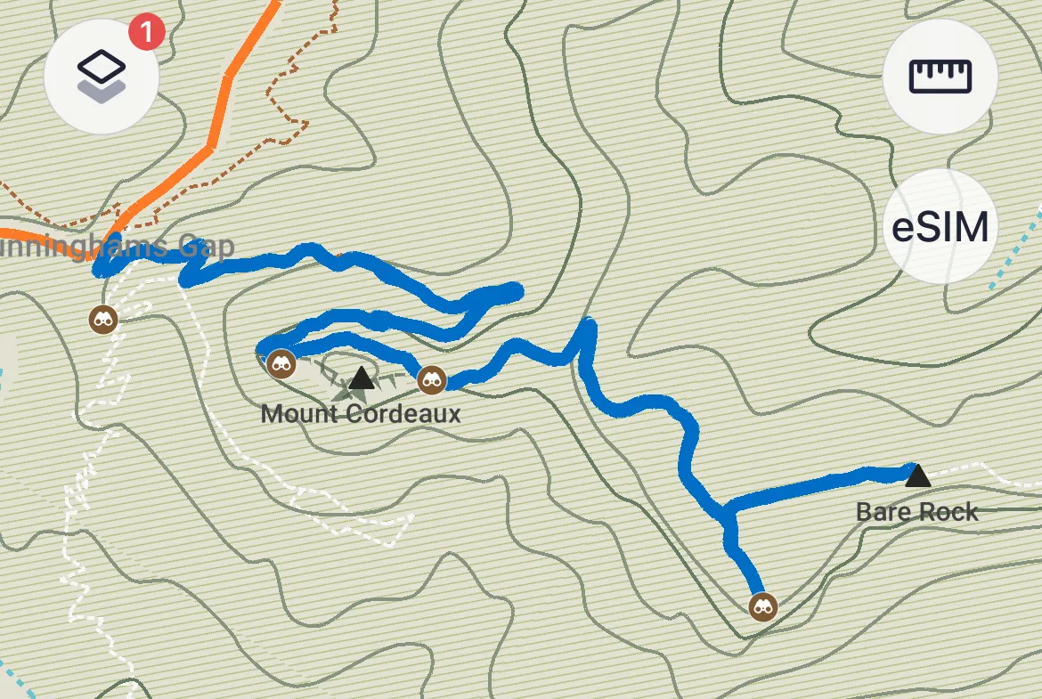 Tuyến đường được hiển thị trên bản đồ MAPS.ME