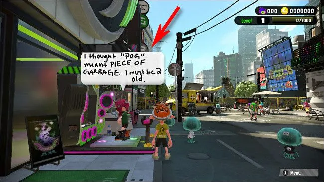 Ví dụ về bài đăng của người chơi trong Splatoon 2 trên Nintendo Switch.