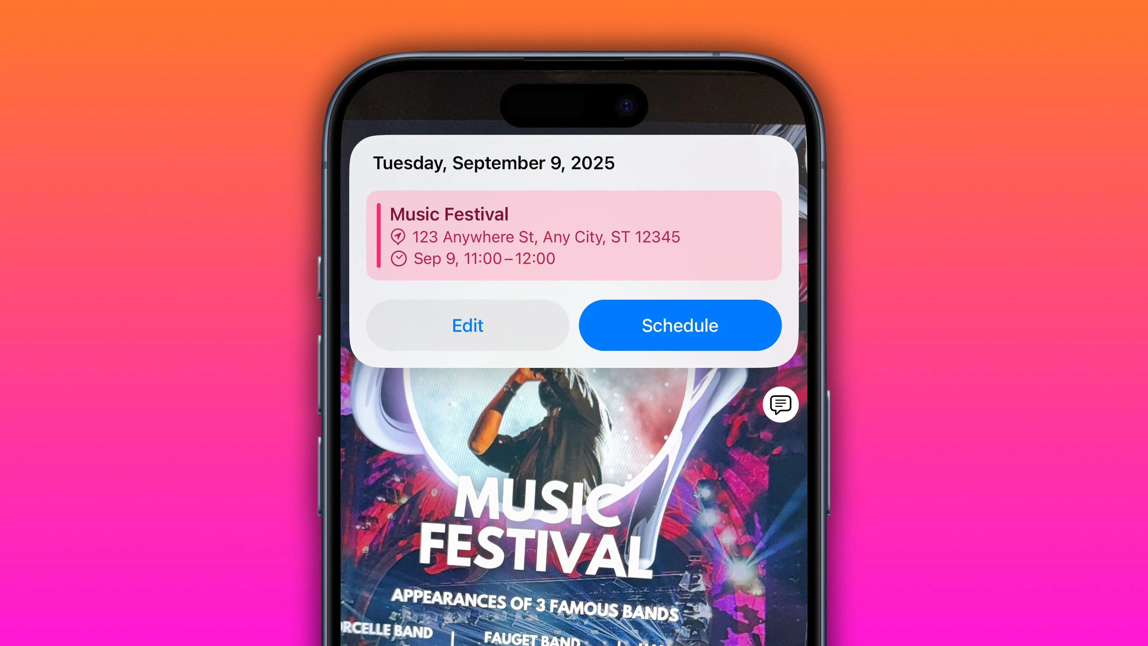 Visual Intelligence trên iPhone 16 cho phép thêm sự kiện từ poster ca nhạc vào lịch