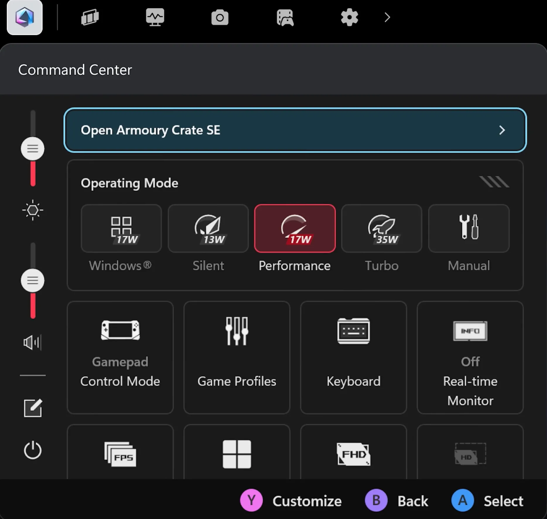 Xbox Game Bar được thiết kế lại đang chạy ASUS Armoury Crate dưới dạng widget