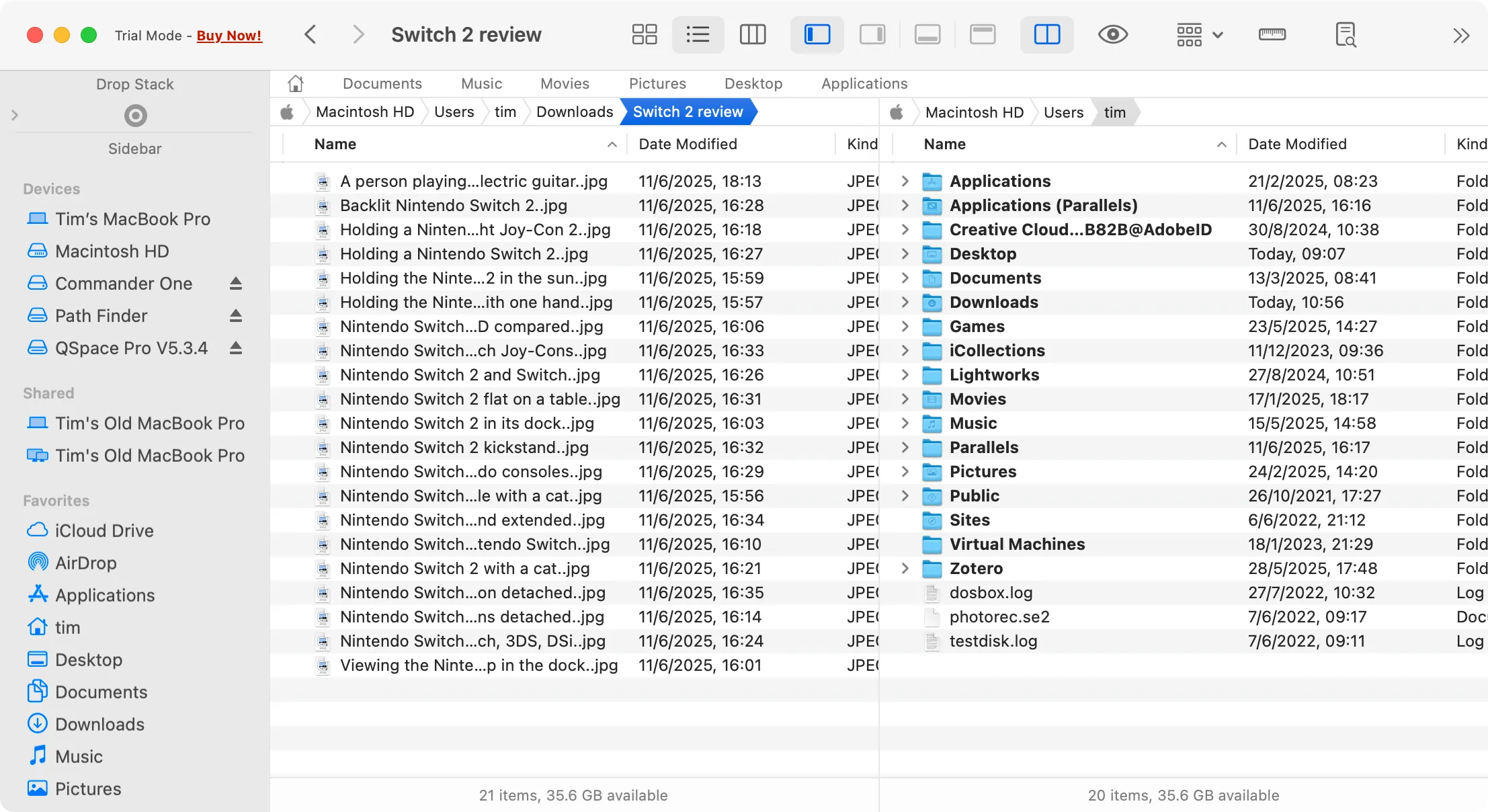 Giao diện của Path Finder trên macOS, hiển thị nhiều tính năng và tùy chỉnh.