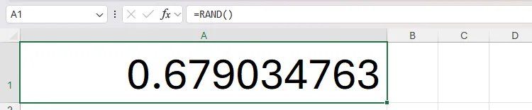 Hàm RAND tạo số ngẫu nhiên từ 0 đến 1 trong Excel