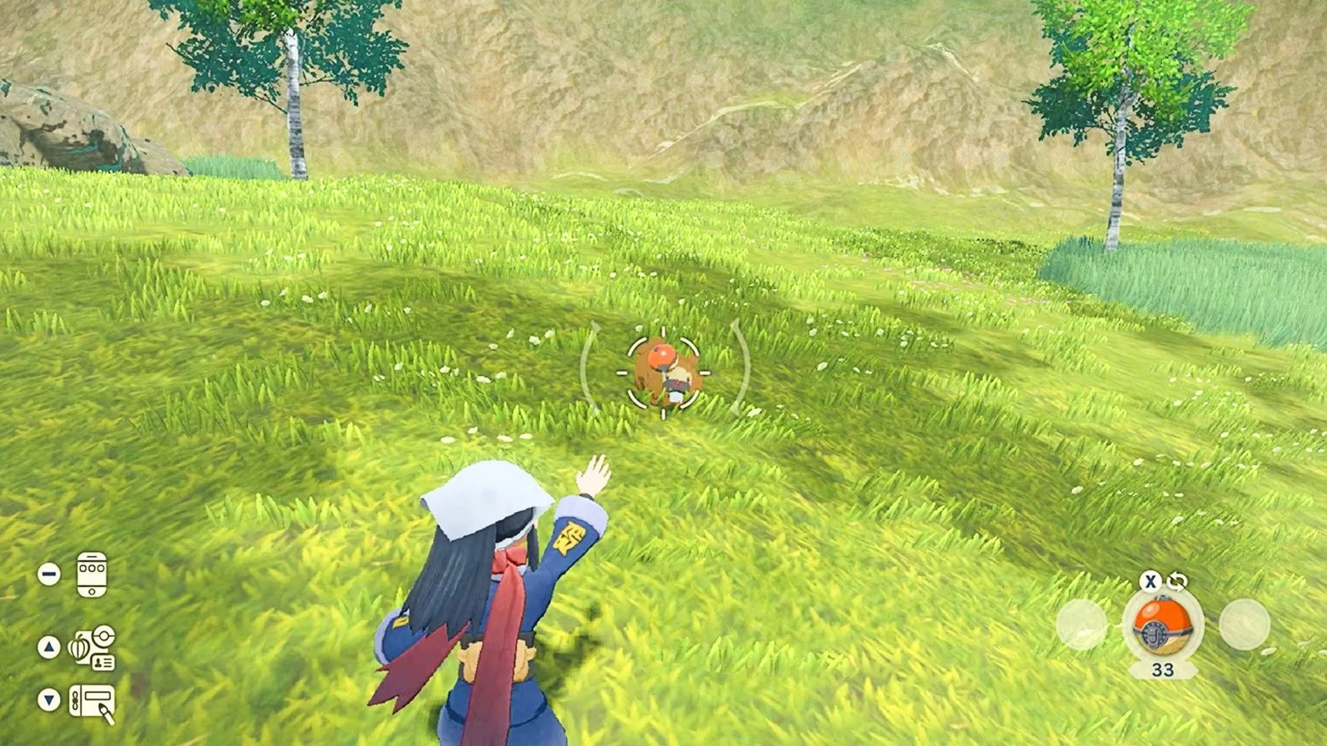 Huấn luyện viên Pokémon ném Pokéball, minh họa cơ chế bắt quái vật nguyên bản của Nintendo.