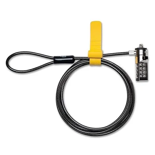 Khóa Kensington gắn vào khe bảo mật của laptop, tăng cường an toàn vật lý.