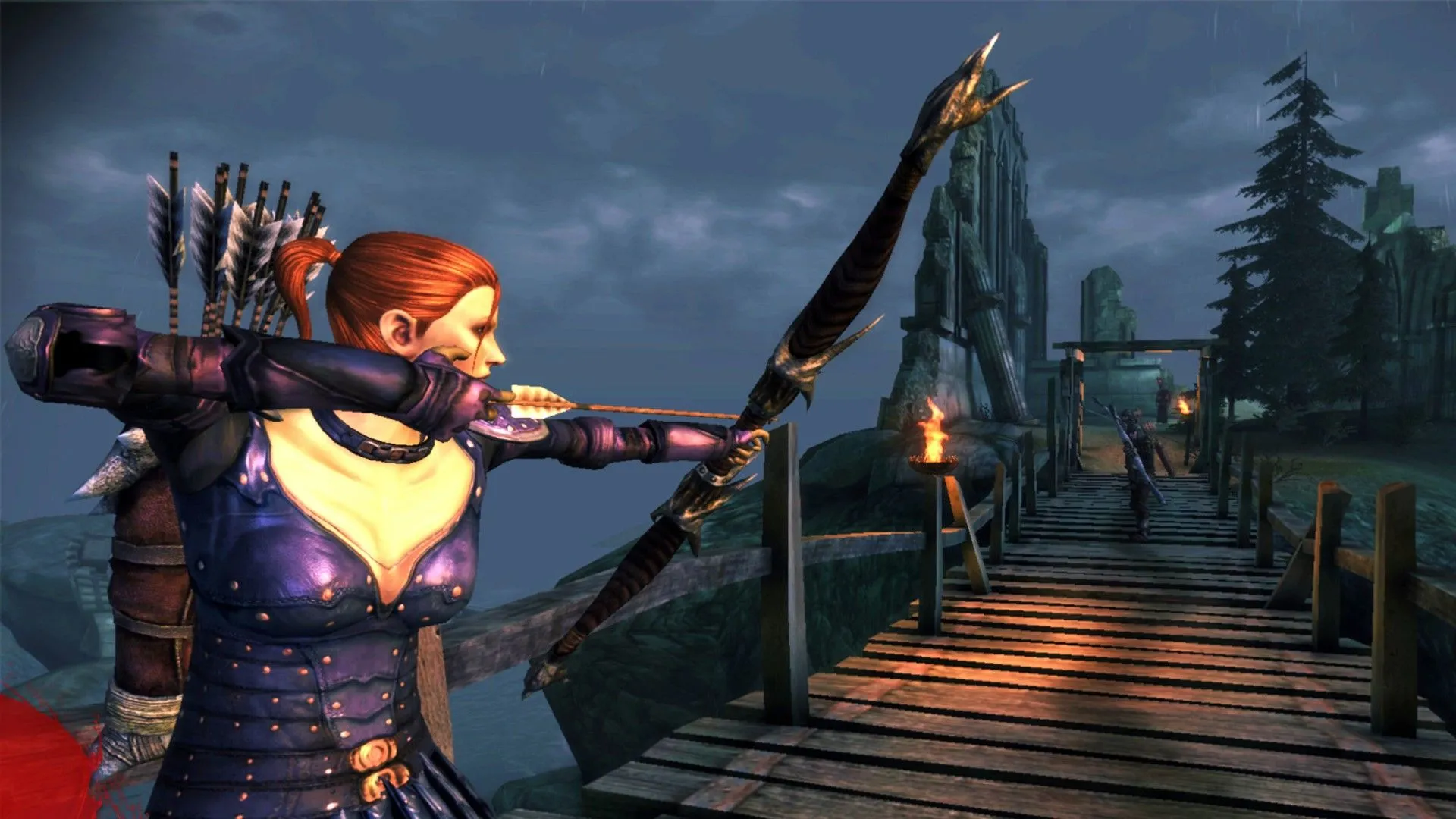 Leliana chuẩn bị bắn cung trong Dragon Age: Origins - Leliana's Song