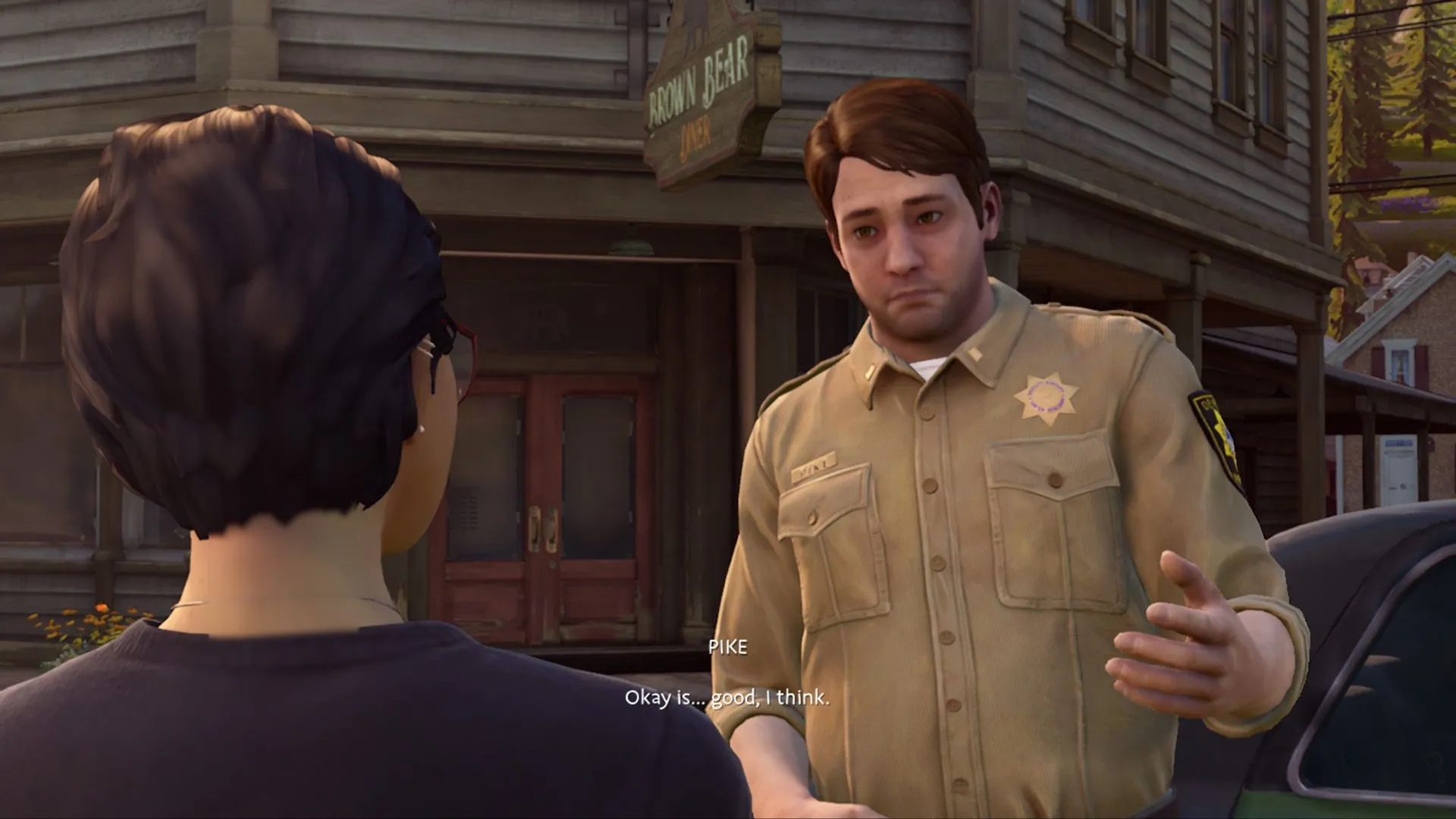 Một cảnh đối thoại giữa cảnh sát ảo và công dân trong Life Is Strange: True Colors