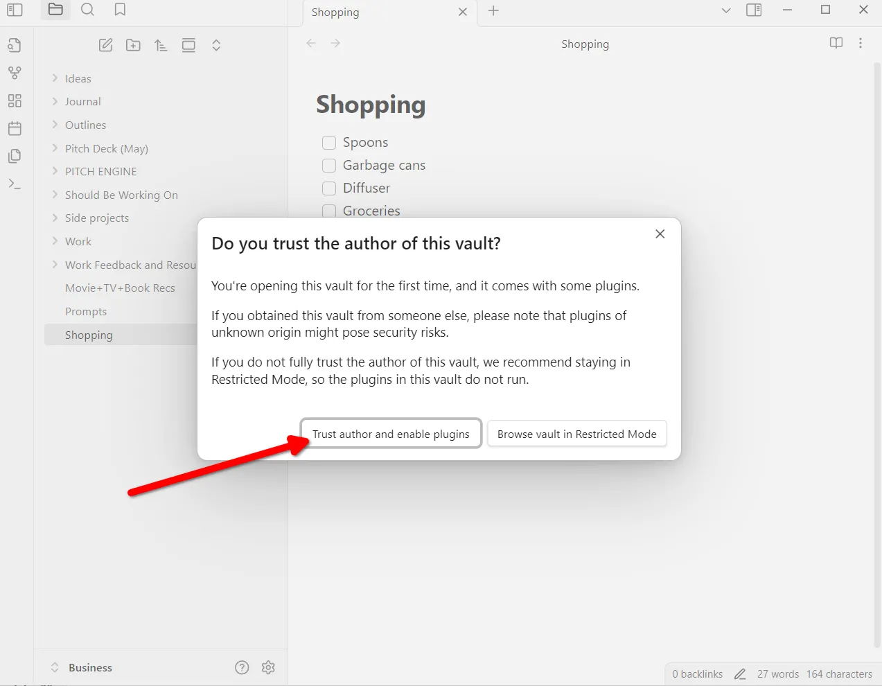 Tải vault Obsidian đã đồng bộ từ Google Drive về máy tính sau khi thiết lập Autosync
