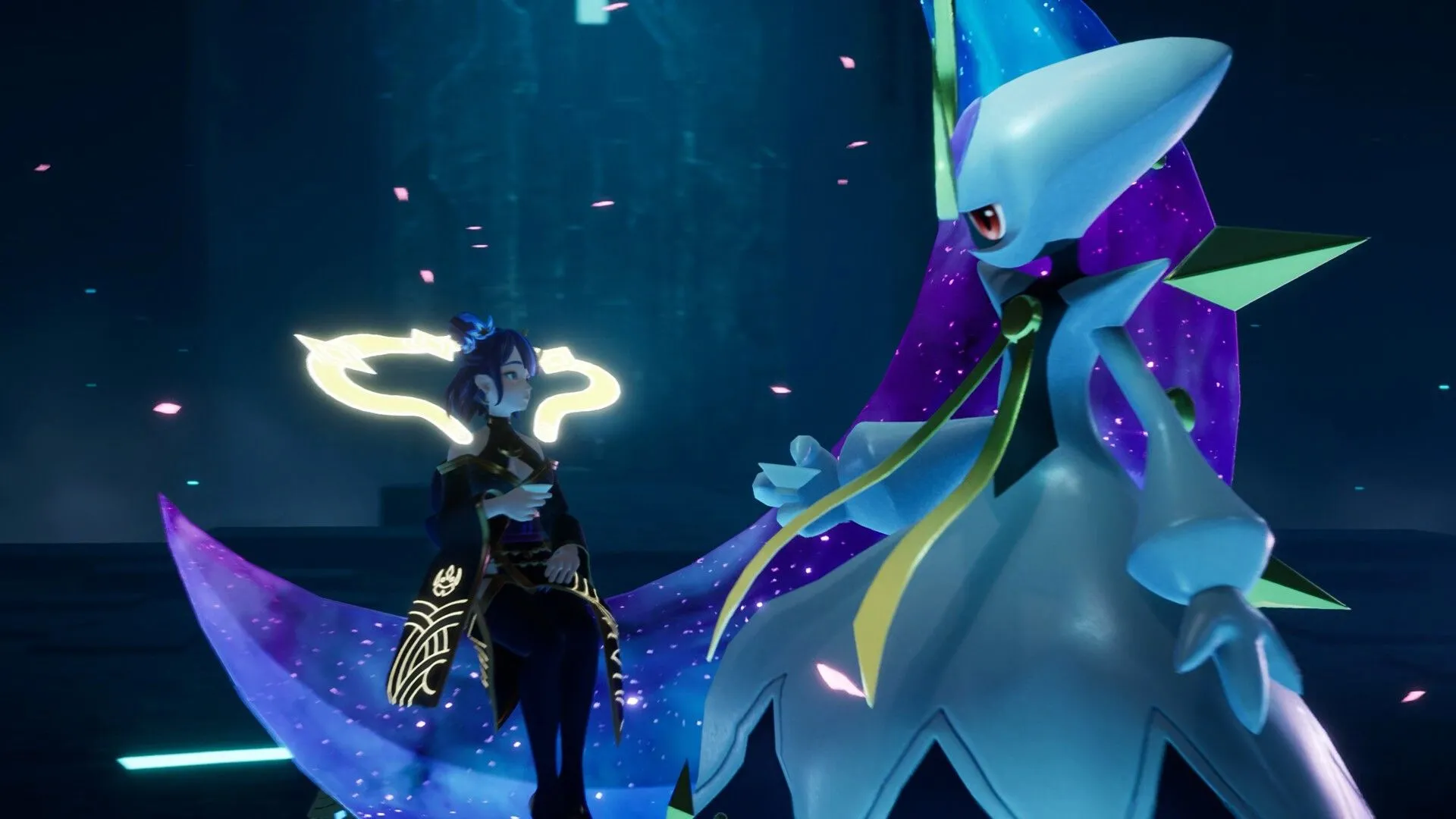 Trùm tháp Palworld và Pal của mình, bối cảnh cho nguy cơ cấm bán game tại thị trường Mỹ.