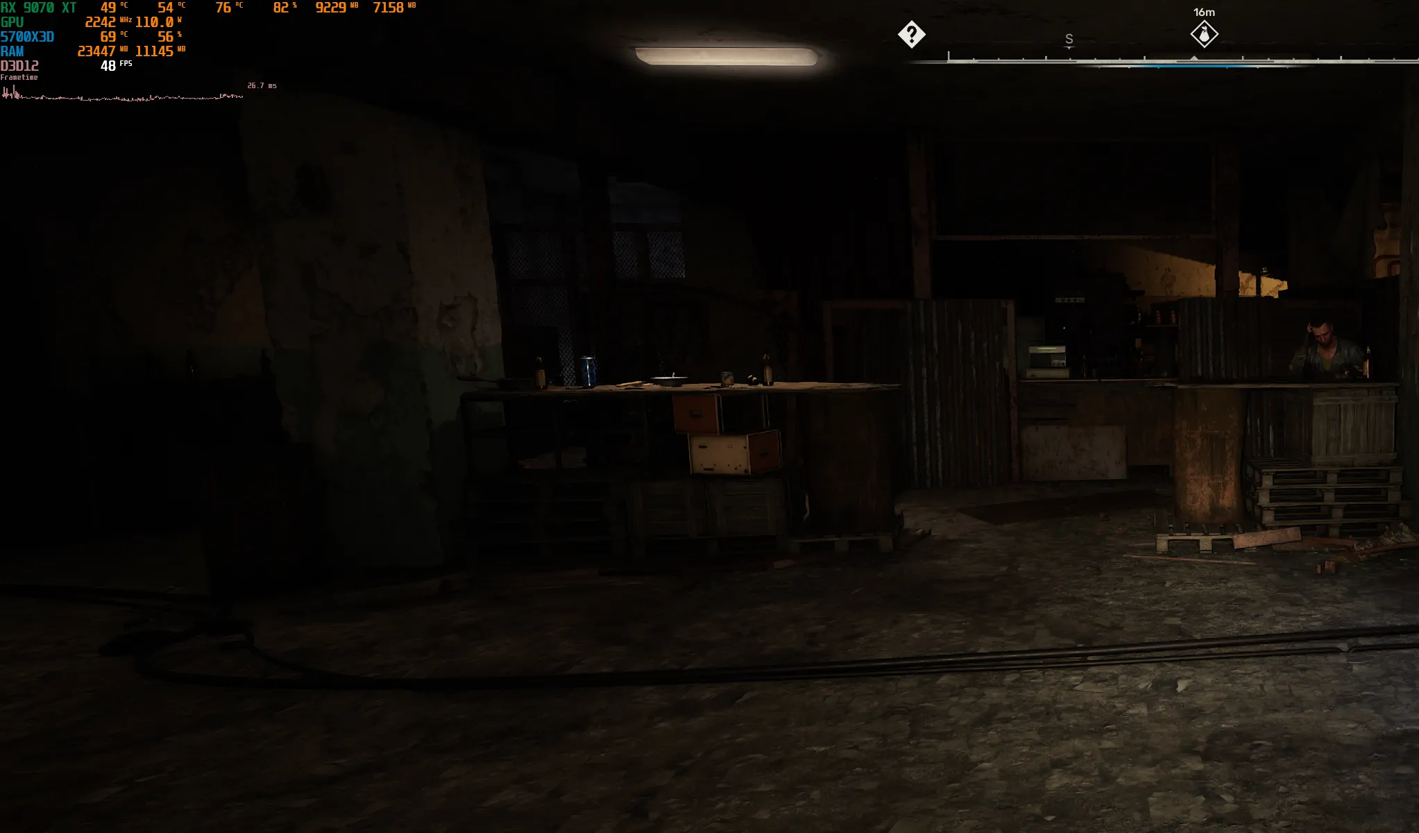 Ảnh chụp màn hình hiệu suất game S.T.A.L.K.E.R. 2 trong khu định cư