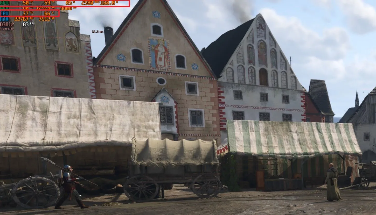 Ảnh chụp màn hình hiệu suất game trong Kingdom Come Deliverance 2