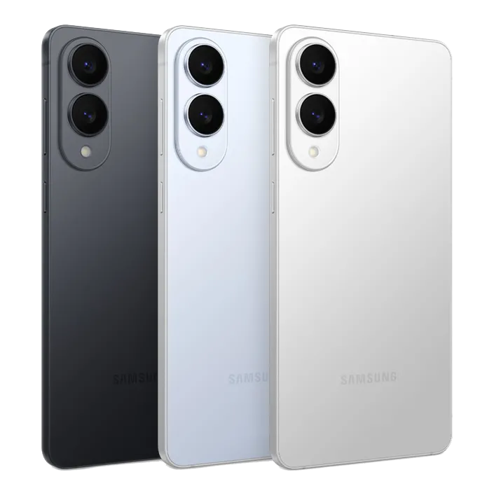 Ảnh tổng thể của Samsung Galaxy S25 Edge màu xanh nhạt trên nền tối, làm nổi bật thiết kế thanh lịch.