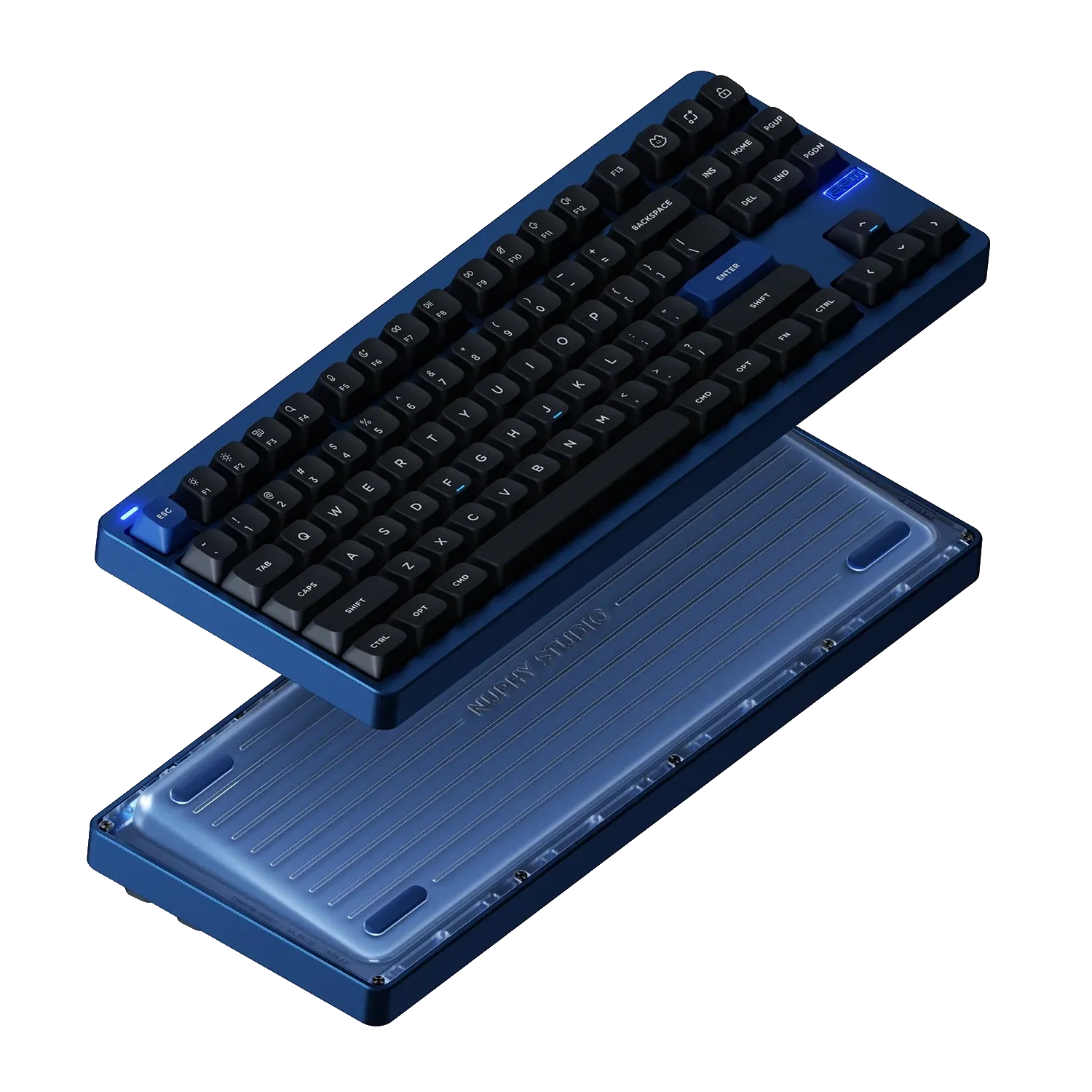 Bàn phím Nuphy Gem80 với màu xanh tinh tế, thiết kế nhỏ gọn, mang lại trải nghiệm gõ phím và chơi game mượt mà