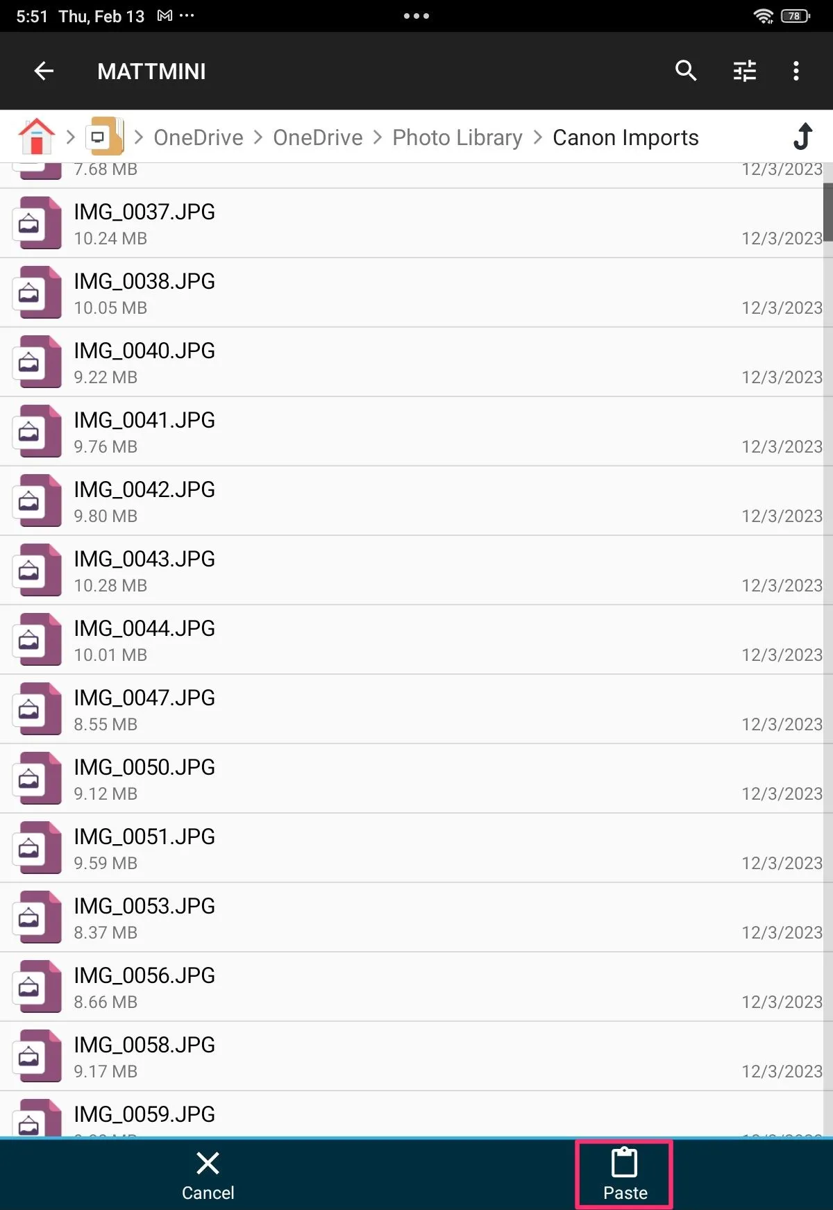 Dán các tệp đã sao chép vào thư mục chia sẻ trên Mac