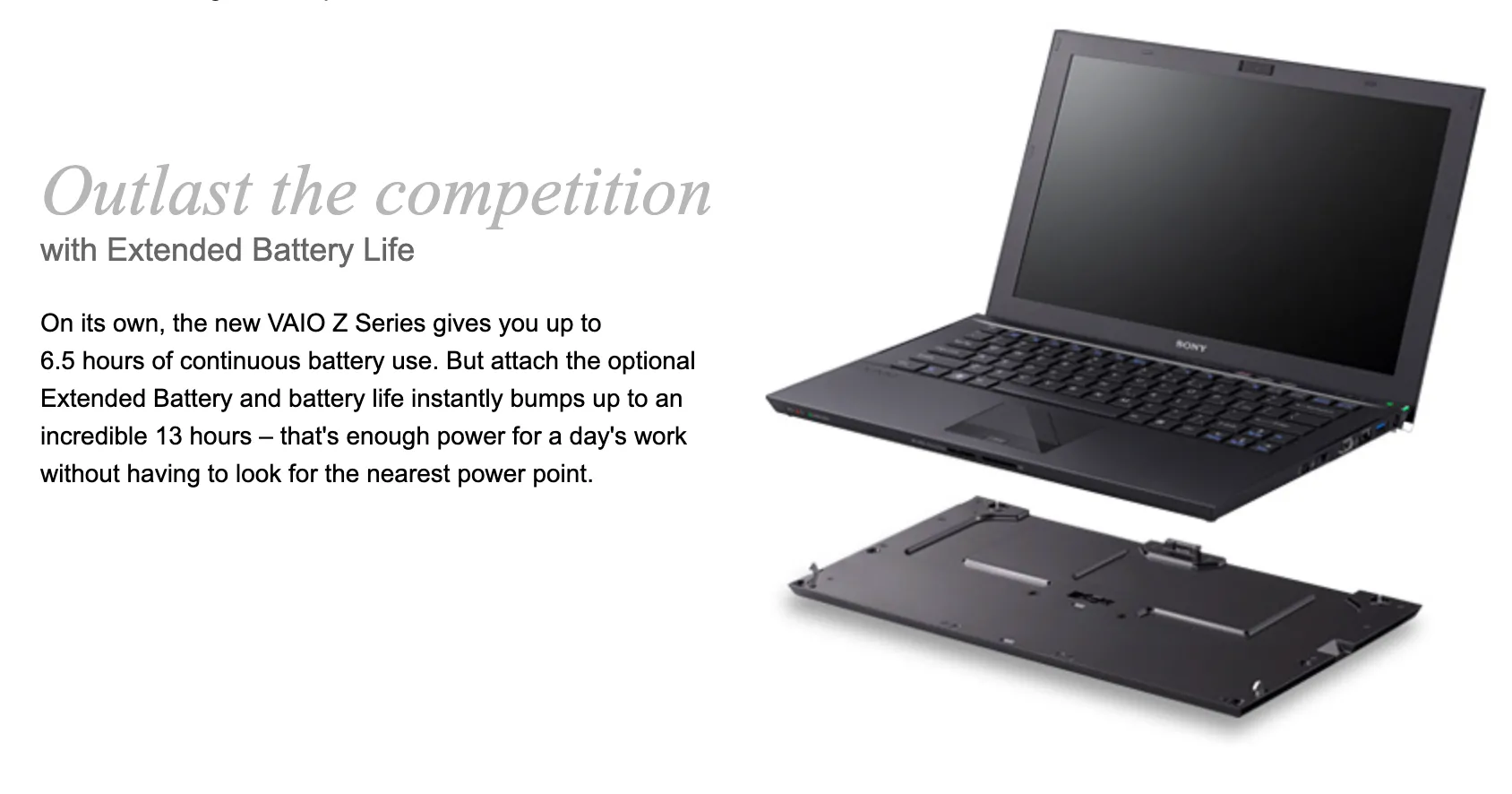 Dock pin mở rộng giúp tăng thời lượng sử dụng cho dòng laptop Sony VAIO Z Series