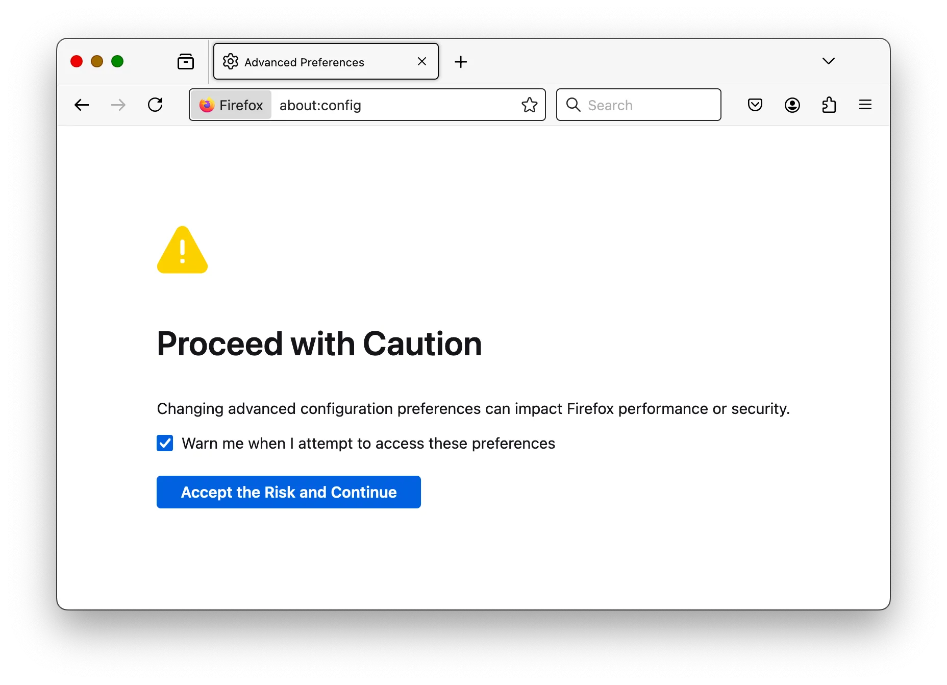Hướng dẫn truy cập trình chỉnh sửa cấu hình Firefox about:config để tối ưu cài đặt