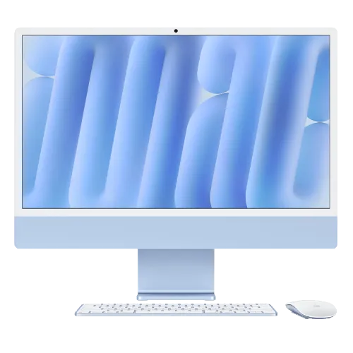 iMac (24 inch, M4) hiển thị mặt trước của máy.
