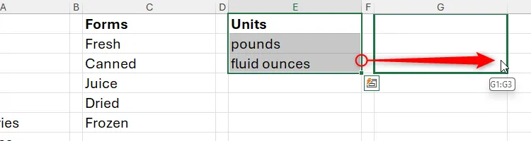 Kéo thả các ô trong Excel để di chuyển dữ liệu đến một vị trí mới trên bảng tính