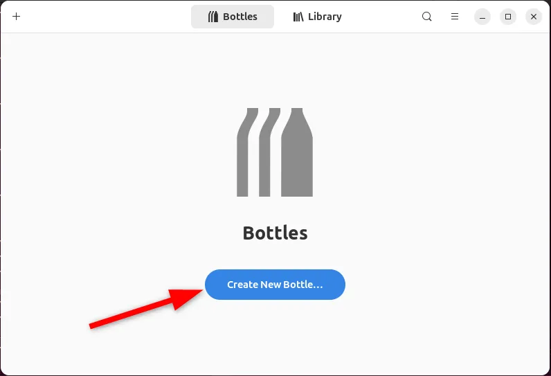 Màn hình chính của ứng dụng Bottles, một giải pháp thay thế hiện đại cho PlayOnLinux để quản lý môi trường Wine.