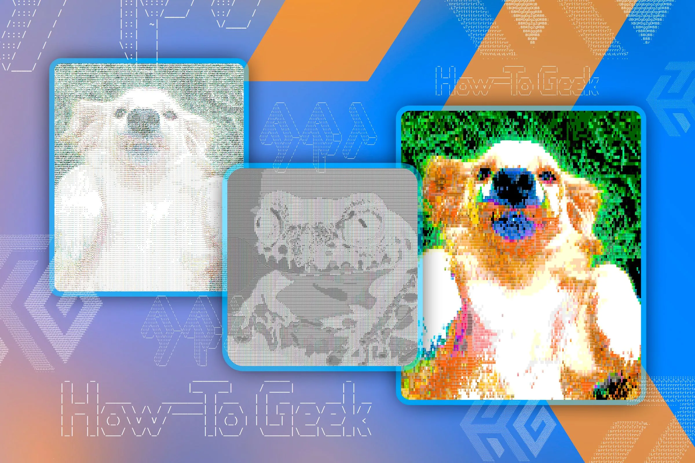 Một số hình ảnh theo phong cách ASCII art minh họa sự sáng tạo từ bảng mã ký tự