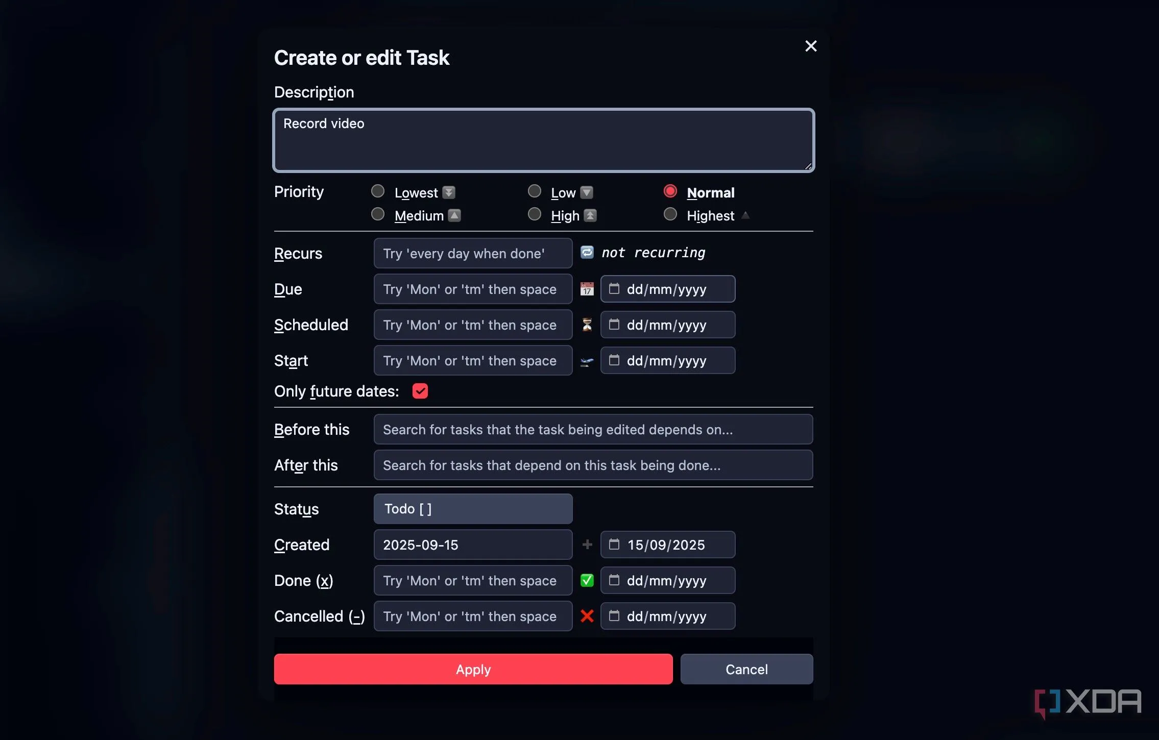 Plugin Tasks trong Obsidian giúp người dùng tạo và quản lý danh sách công việc hiệu quả
