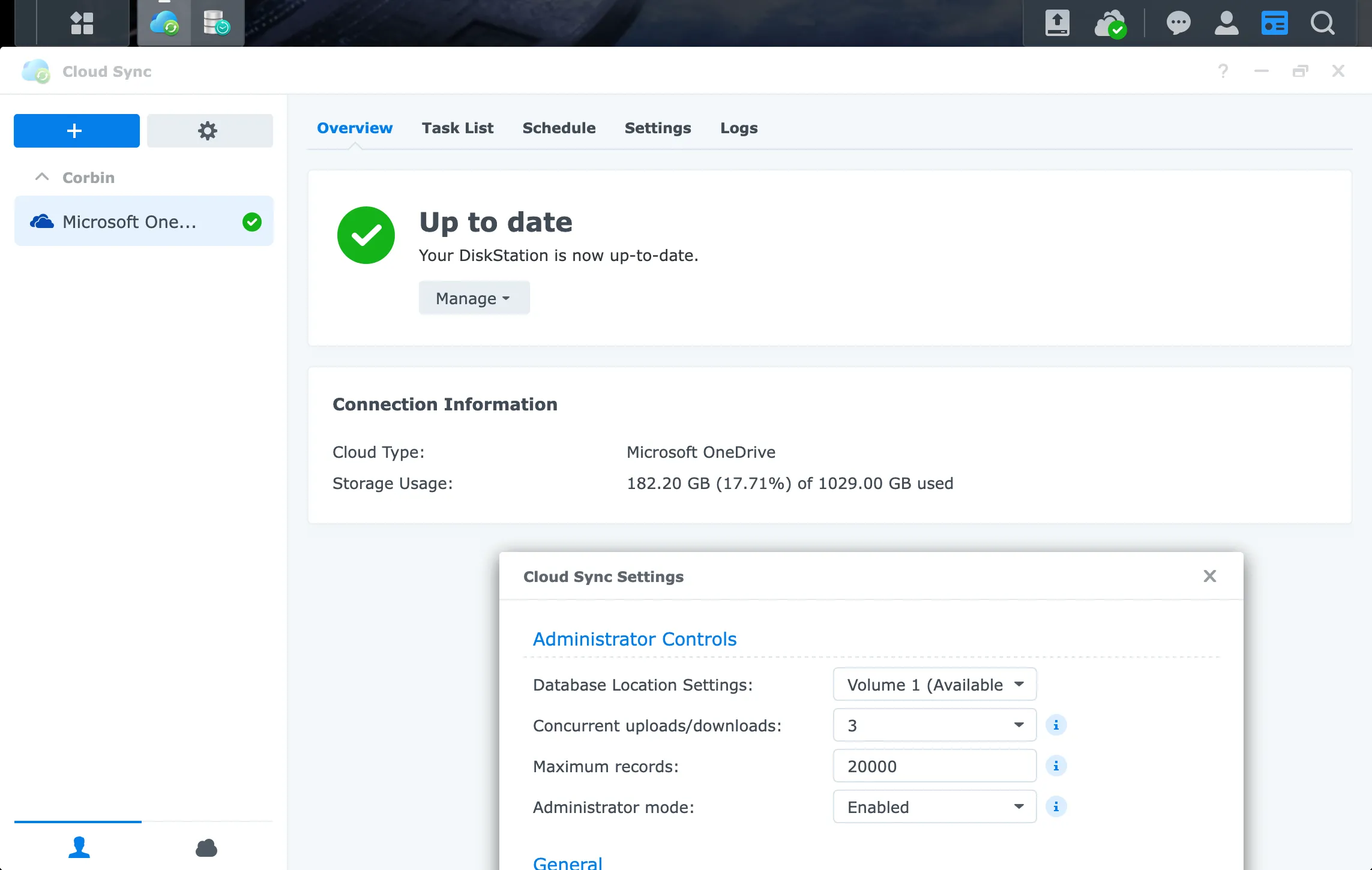 Thiết lập Synology Cloud Sync để đồng bộ OneDrive trên NAS.